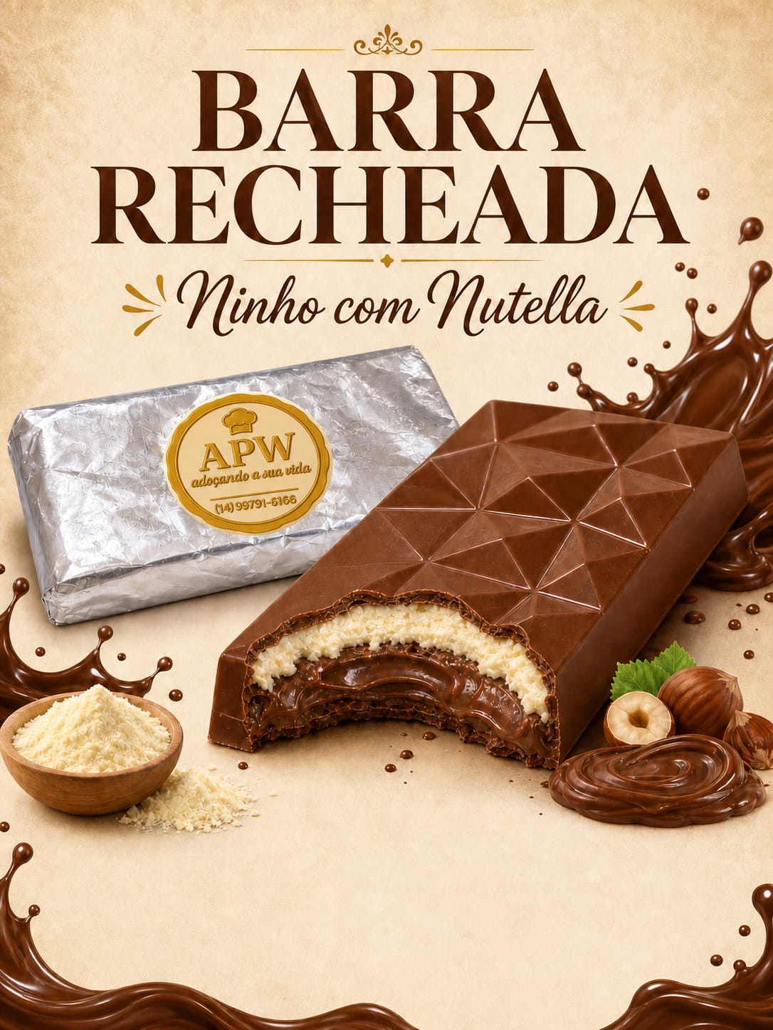 BARRA RECHEADA - NINHO COM NUTELLA